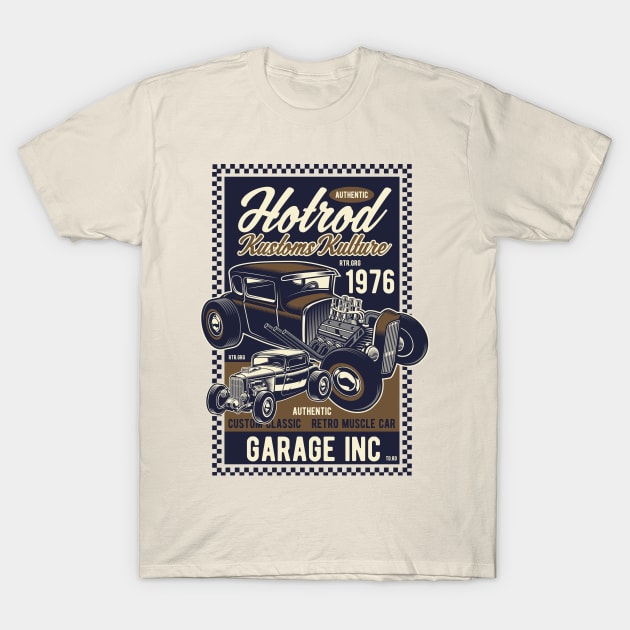 Hotrod Kustoms Kulture T-Shirt by AtuyaStudio